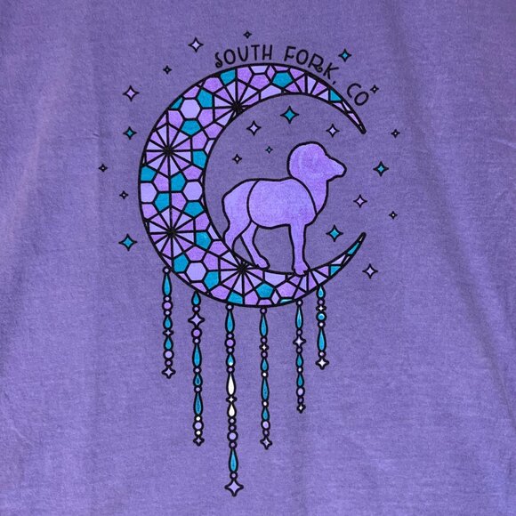 Comfort Colors South Fork CO Ladies T-Shirt Size XL Purple Ring Spun Cotton - Picture 3 of 5